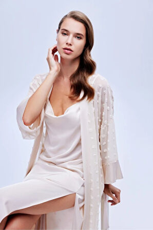 Vivenne Gelin Gecelik Seti Krem 1637