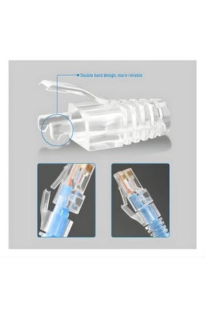 MN6 MN109KB RJ45 Koruma Boot 40 Adet – Cat5e Cat6 Cat6A Uyumlu Şeffaf Kablo Ucu Koruyucu