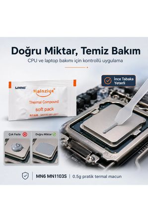 MN1103S 50 Adet 0.5g Termal Macun 1.42 W/m-K PC Laptop CPU Bakım Macunu