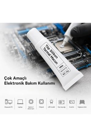 MN1108TS 25 Gr Beyaz Termal Macun 1.42 W/mK CPU GPU Chipset LED Modül Elektronik Bakım Tüp Tipi Soğutucu Macunu