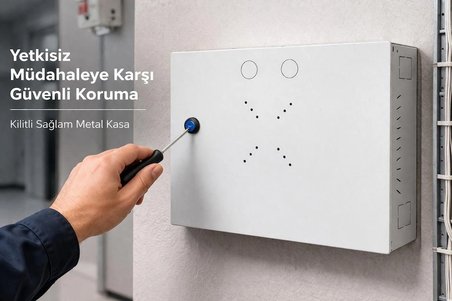 MN6 MN110DV Kilitli Metal DVR Kamera Kabin 45x35x10 cm–Duvar Tipi Güvenlik Kasa–Premium Kablo Düzenleme