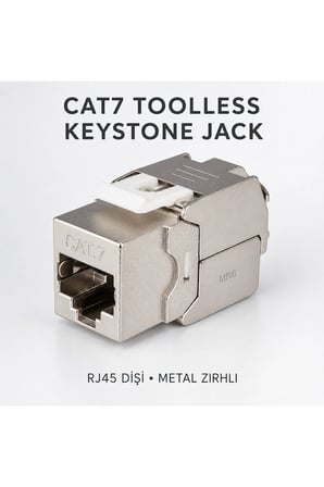MN6 MN118X CAT7 Keystone Jack RJ45 Dişi Modül Aletsiz Metal Zırhlı FTP STP 10Gbps 600MHz 10 Adet