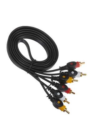 MN128XF 3RCA Kablo 3 Erkek 3 Erkek Ses Görüntü Kablosu Kırmızı Beyaz Sarı Kompozit Altın Uçlu-3M