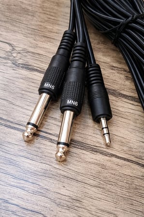 MN166G 3.5mm Stereo to 2x6.3mm Mono Erkek Ses Kablosu 3 Metre – Gitar, Amfi ve Mixer Uyumlu
