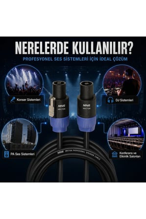MN171SK Spekon Spekon Hoparlör Kablosu 15 Metre Profesyonel Ses Sistemi Bağlantı Kablosu
