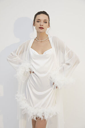 Lavinia  Ekru Gelin Gecelik Seti 1758