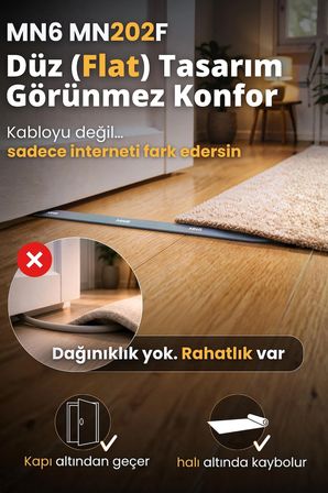 MN6 MN202F Telefon Hat Kablosu 100 Metre Bakır İletken-Diş Mekan Uyumlu Adsl Vdsl Modem Uyumlu DSL Kablo Flat 4'Lü
