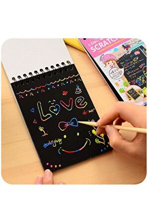 Sihirli Gökkuşağı Kazımalı Sihirli Kağıt A4 10 Yaprak Kalemli