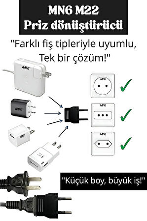 MN6 M22 Priz Dönüştürücü/2 Adet/a-kalite Fiş Çevirici Adaptör-şarj Aleti Fiş Dönüştürücü