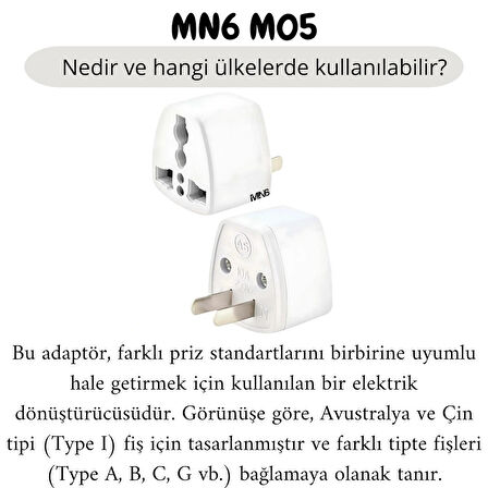 MN6 M05 Priz Dönüştürücü/10 Adet Fiş -TÜRK-İNGİLİZ FİŞİNİ AMERİKAN FİŞİNE Çevirici Adaptör