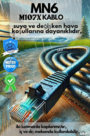 MN6 M107x 30 Metre Internet Kablosu/cat6 Iki Kat Korumalı Utp 0,57mm/iç Dış Mekan/30 M Ethernet Kablosu