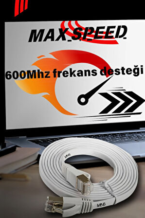 MN6 M112GM Flat Cat7 Kablo/20 METRE/10GBPS-600MHZ-RoHs Sertifikalı/Cat7 Ethernet Kablosu