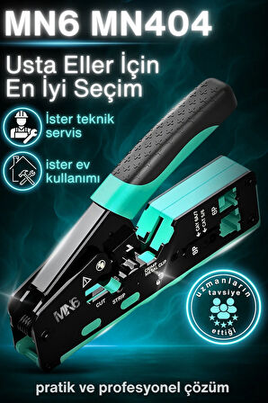 MN6 MN404 Ez rj45 pense/profesyonel Sınıf-RJ45 CAT7/CAT6/CAT5, RJ11 ve RJ12-Cat 6 pense