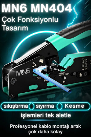 MN6 MN404 Ez rj45 pense/profesyonel Sınıf-RJ45 CAT7/CAT6/CAT5, RJ11 ve RJ12-Cat 6 pense