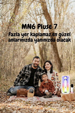 MN6 Pluse 7 Mikrofonlu Ses Bombası/yankısız Kablosuz Mic/10saat Kesintisiz Oynatma/mikrofonlu Hoparlör