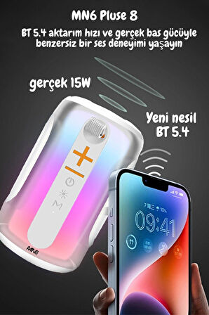 MN6 Pluse 8 Ses Bombası/son Çıkan/360°ledli Bluetooth Hoparlör/çift Bass/12 Saat Oynatma/hoparlör-bt5.4