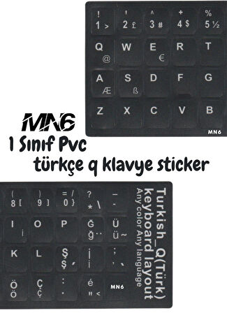 MN6 Ultra Paket Türkçe q Klavye Sticker/100 Adet/ Laptop Pc Uymlu Türkçe Q Sticker A Kalite Türkçe Klavye Sticker