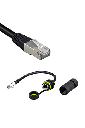 MN6 MN810XF Erkek–Dişi IP68 Su Geçirmez RJ45 Konnektör | Cat6 Kablolu Dış Mekân Ağ Bağlantısı