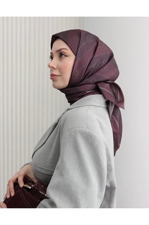 Kadın Monogram Twill Eşarp