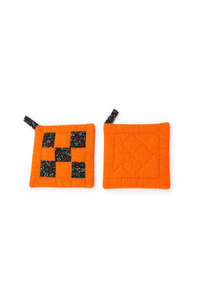 3’lü El Yapımı Patchwork Mutfak Seti – Poşetlik & 2 Adet Tutacak