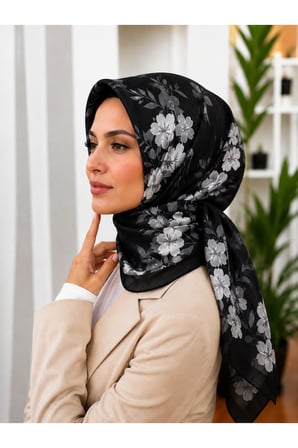 Floral Desenli Pamuk Eşarp – Nefes Alabilen Yumuşak Doku
