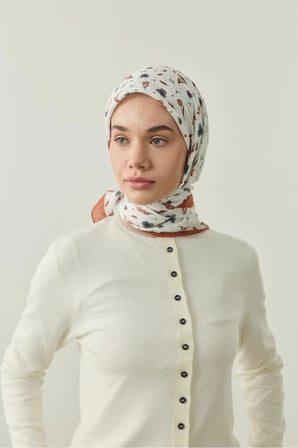 ModaKaşmir Rosmira Pamuk Eşarp - Çiçek Desenli