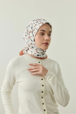 ModaKaşmir Rosmira Pamuk Eşarp - Çiçek Desenli