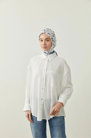 ModaKaşmir Rosmira Pamuk Eşarp - Çiçek Desenli