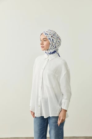 ModaKaşmir Rosmira Pamuk Eşarp - Çiçek Desenli