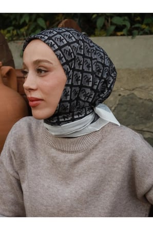 ModaKaşmir Lina Pamuk Eşarp - Madalyon Desenli