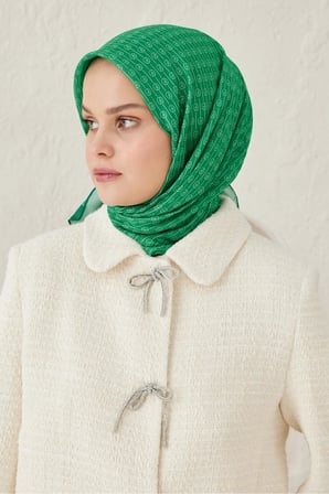 ModaKaşmir Çizgisel Desenli Pamuk Eşarp