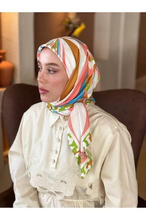 ModaKaşmir Soyut Desenli Twill Eşarp