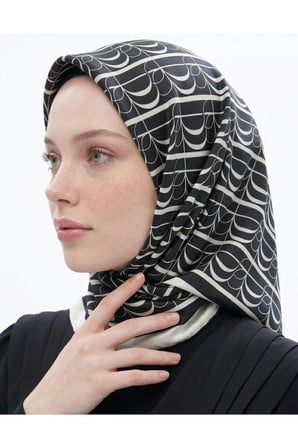 Kadın İmza Monogram Twill Eşarp