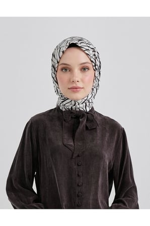 Kadın İmza Monogram Twill Eşarp