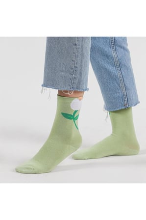 4'lü Lale Desenli Kadın Soket Çorap Hediye Kutulu (36-40)