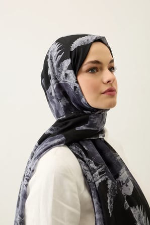 Lorya Pamuk Şal - Çiçek Desenli