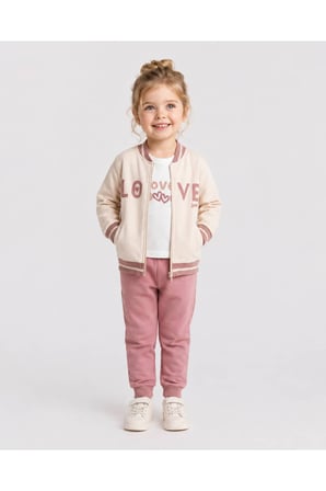 Sani Love 3'lü Eşofman Takımı - Krem Pembe