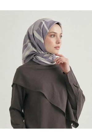 Çiçek Desenli Twill Eşarp