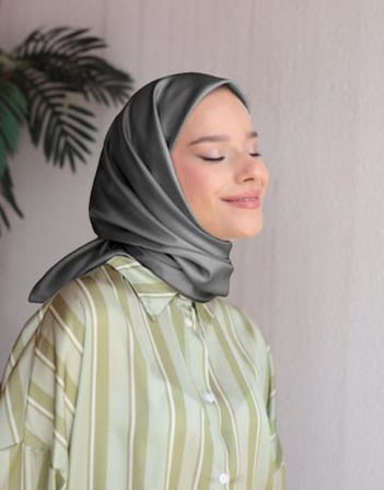 DÜZ TWİLL EŞARP Koyu Gri
