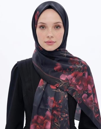 LİLYUM TWİLL ŞAL Bordo