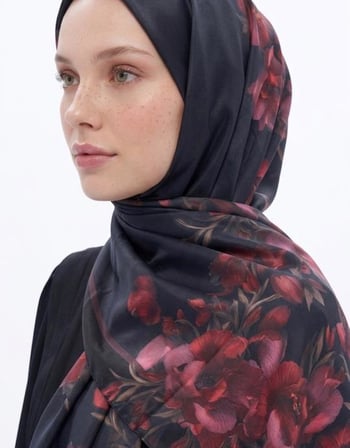 LİLYUM TWİLL ŞAL Bordo