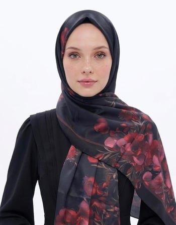 LİLYUM TWİLL ŞAL Bordo