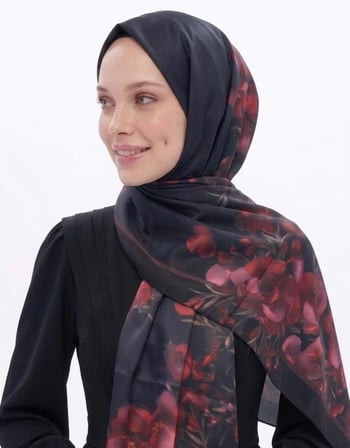 LİLYUM TWİLL ŞAL Bordo