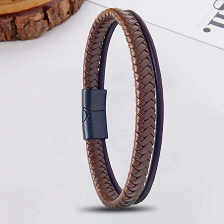 Moncuk Design Kahverengi Çoklu Deri Bileklik 33513B5D3