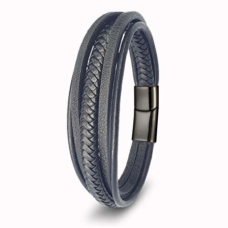 Moncuk Design Siyah Çoklu Deri Bileklik 33513B2D2