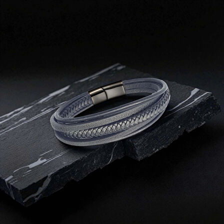 Moncuk Design Siyah Çoklu Deri Bileklik 33513B2D2