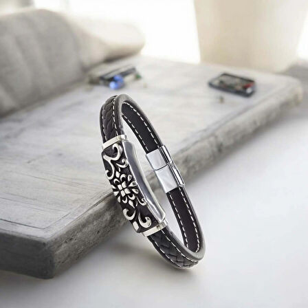 Moncuk Design Çelik Ve Deri Bileklik 33511B2D21