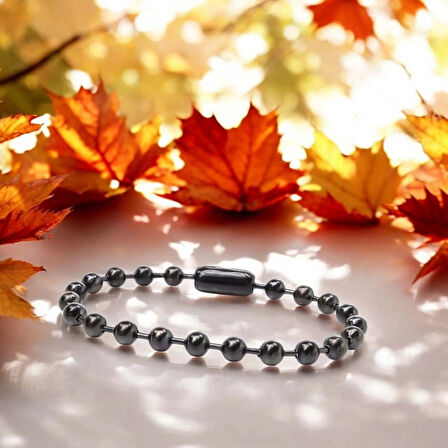 Moncuk Design 6Mm Çelik Top Zincir Bileklik 3351CZB1D29