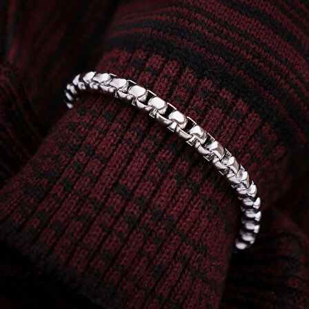 Moncuk Design Oval Çelik Zincir Bileklik 3351CZB1D12