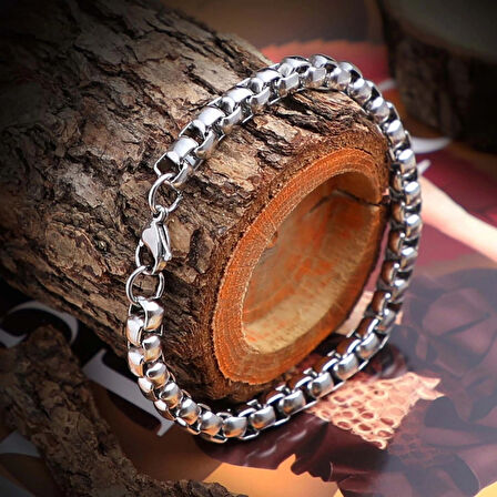 Moncuk Design Oval Çelik Zincir Bileklik 3351CZB1D12